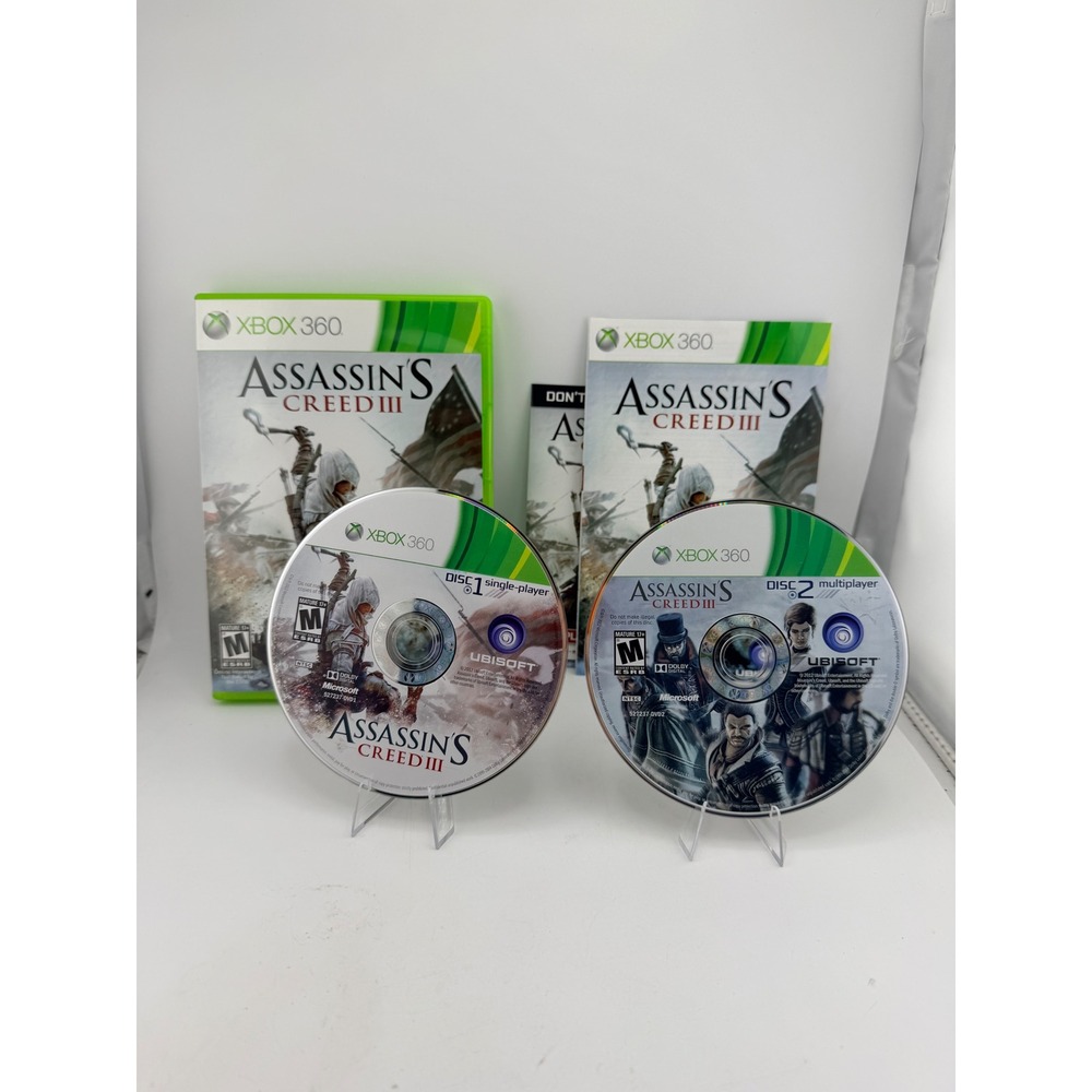 Assassins Creed III 3 Xbox 360 Complete 2-Disc Set with Manual Ubisoft 2012 NTSC